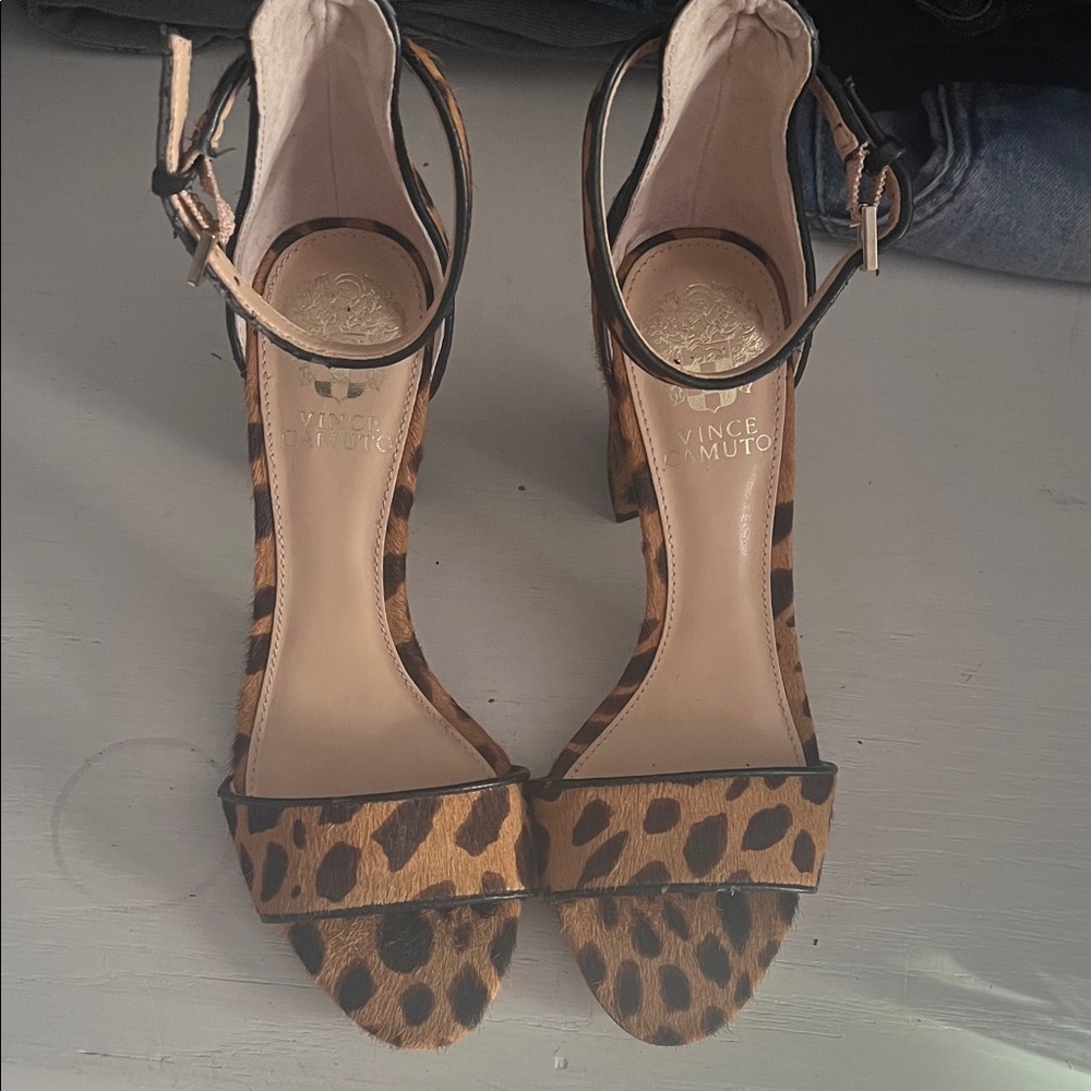 Vince Camuto Leopard Print Heels - Picture 2 of 8